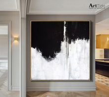 Load image into Gallery viewer, Black And White Unique Painting Gray Minimalist Painting Ap014
