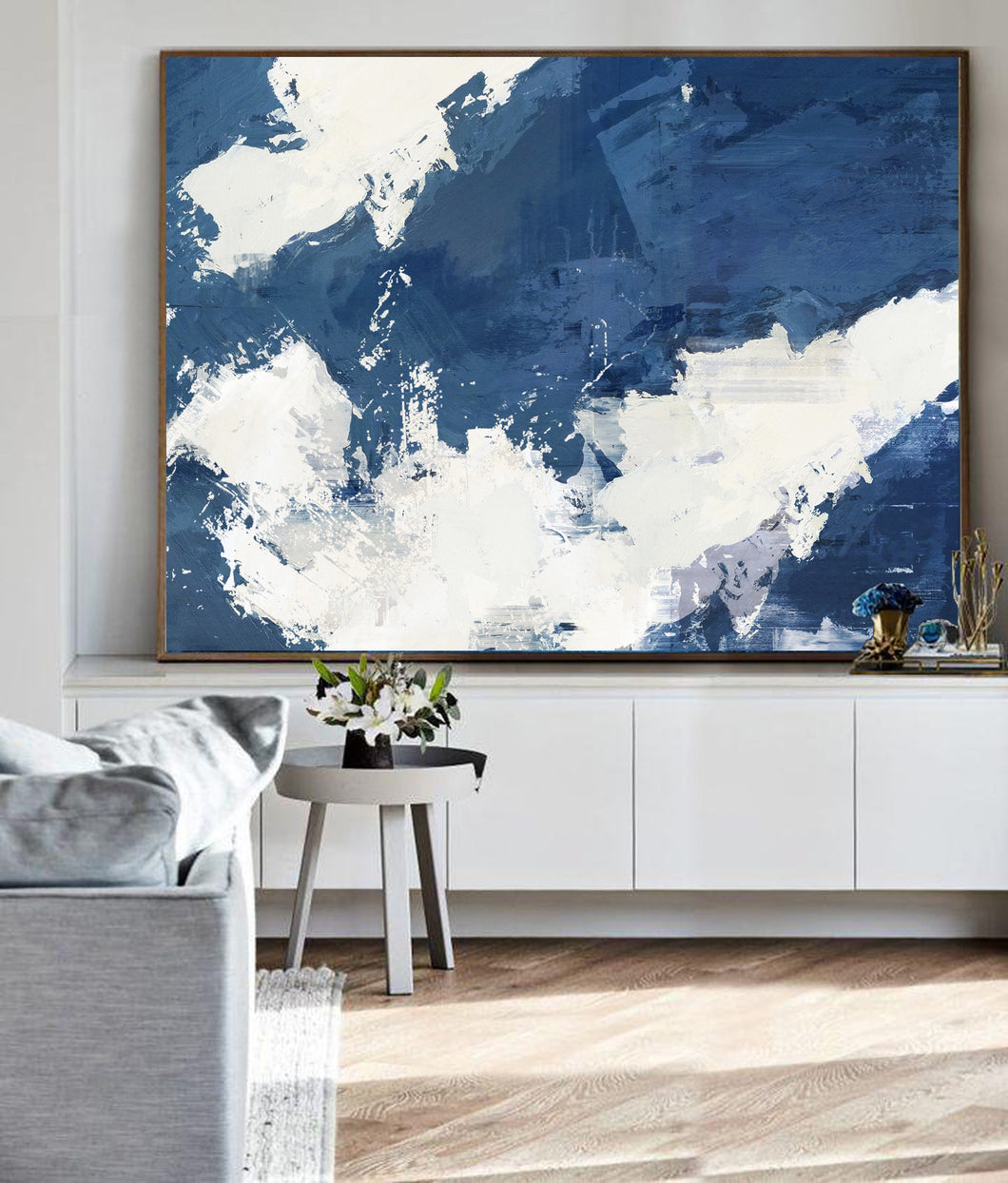 Blue White Abstract Painting White Cloud Painting Big Wall Paintings Dp127
