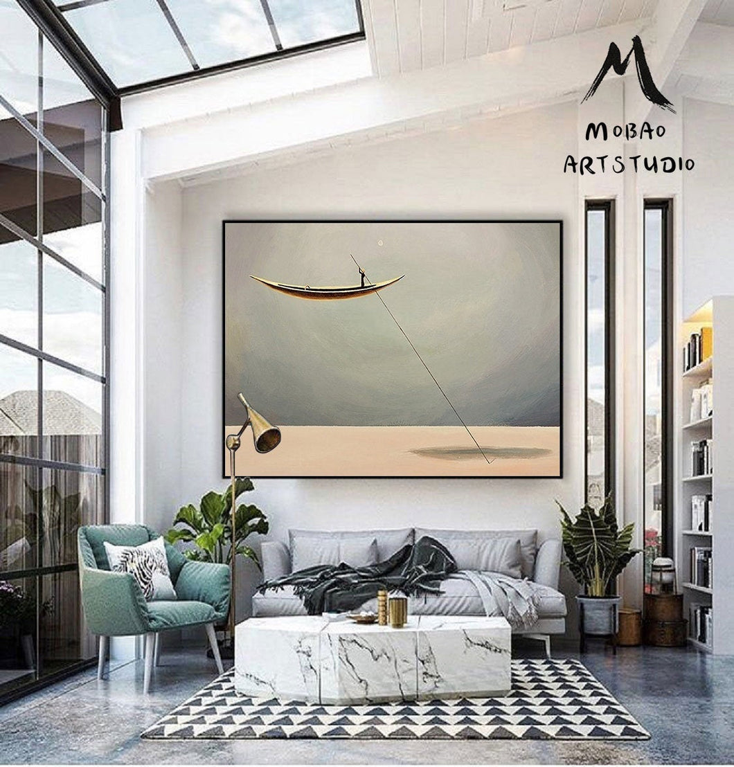 Sailboat Abstract Oil Painting Artwork Large Living Room Art Np072