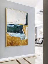 Load image into Gallery viewer, Beige Green Abstract Painting Oversized Artwork for Walls Bp089
