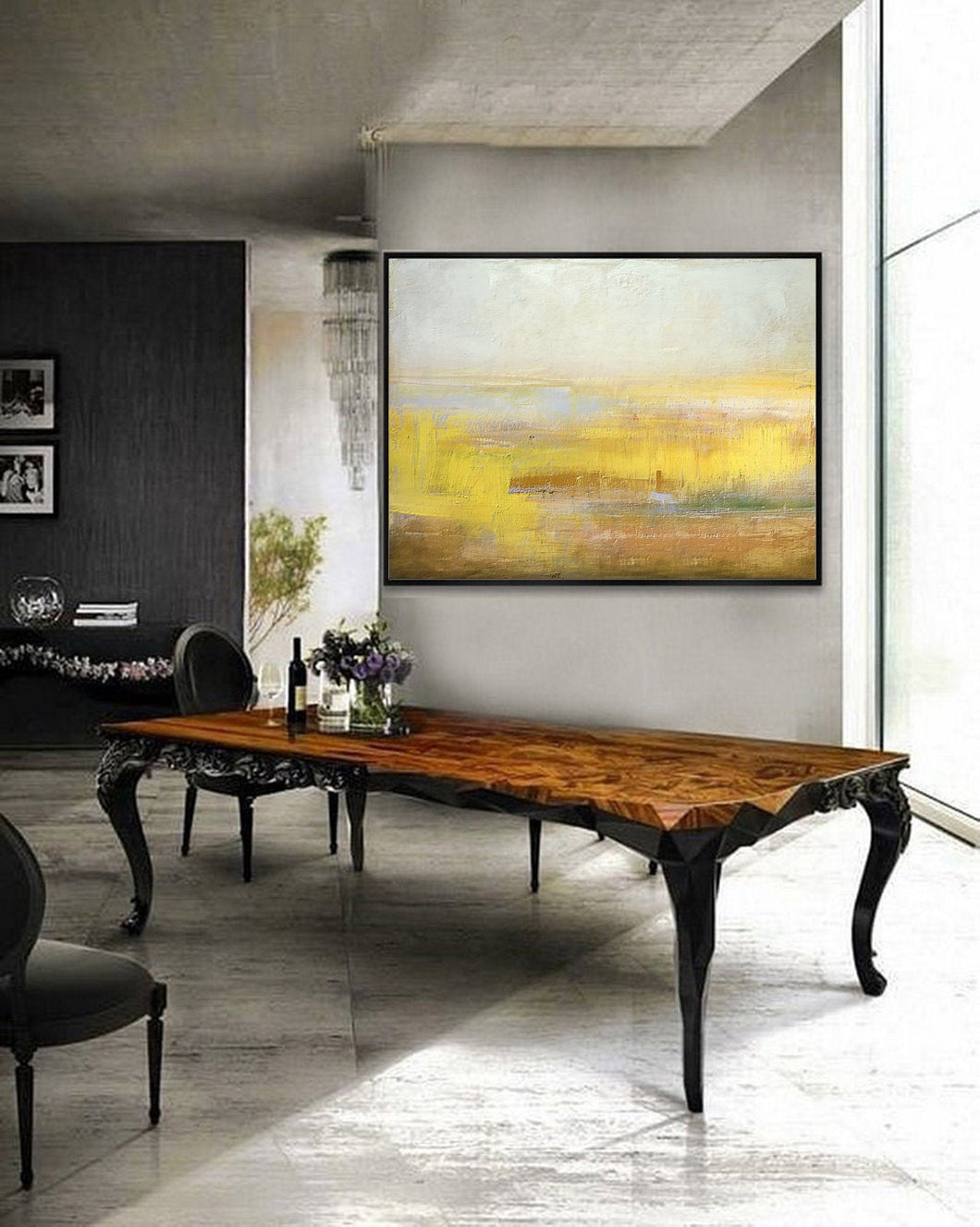 Yellow Abstract Canvas Painting Large Sky Art Painting On Canvas Dp137