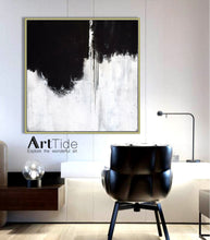 Load image into Gallery viewer, Black And White Unique Painting Gray Minimalist Painting Ap014
