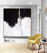 Load image into Gallery viewer, Black And White Unique Painting Gray Minimalist Painting Ap014
