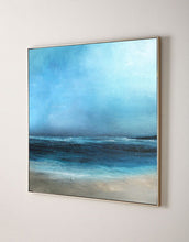 Load image into Gallery viewer, Original Sea Level Blue Oil Painting Light Blue Sky Oil Painting Dp132
