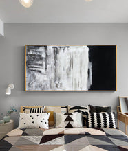 Load image into Gallery viewer, Black and White Painting on Canvas Grey Minimalist Painting Op007
