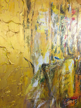 Load image into Gallery viewer, Gold Abstract Painting on Canvas Office Wall Decor Ap066
