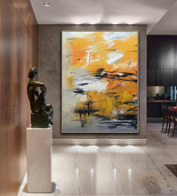 Load image into Gallery viewer, Big Artwork Yellow Abstract Painting, Minimalist Abstract Art Gp034
