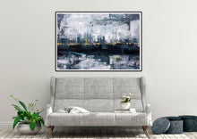 Load image into Gallery viewer, Deep Green Gray Gold Abstract Canvas Painting Fp054
