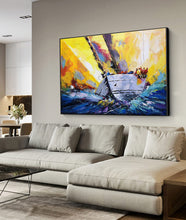Load image into Gallery viewer, Sailboat Painting Coastal Wall Art Landscape Painting on Canvas Op070

