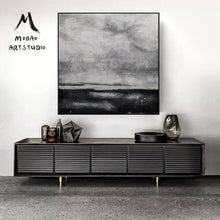 Load image into Gallery viewer, Black White Oil Painting, Grey Abstract Canvas Art Sofa Size Artwork Bl016
