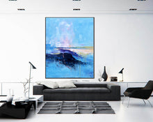 Load image into Gallery viewer, Blue Abstract Painting Extra Large Wall Art Contemporary Wall Art Np081
