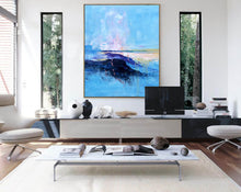 Load image into Gallery viewer, Blue Abstract Painting Extra Large Wall Art Contemporary Wall Art Np081
