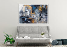 Load image into Gallery viewer, Blue Gold Abstract Wall Art,Industrial Decor,Living Room Wall Art Dp029
