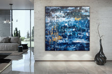 Load image into Gallery viewer, Blue Gode Abstract Painting Modern Office Art Xl Canvas Wall Art DP021
