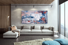 Load image into Gallery viewer, Navy Blue Wall Art Painting on Canvas Living Room Modern Wall Art Dp033
