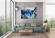 Load image into Gallery viewer, Blue Abstract Art Canvas Large Abstract Painting on Canvas Bp112
