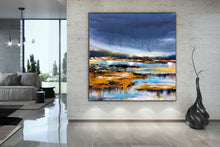 Load image into Gallery viewer, Blue Yellow Brown Painting on Canvas Large Canvas Wall Art Landscape Dp028
