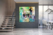 Load image into Gallery viewer, Blue Green Purple Large Abstract Art Modern Painting Custom Art DP032
