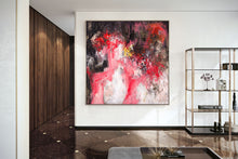 Load image into Gallery viewer, Red Brown White Abstract Painting Dine Room Wall Art Bp111
