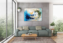 Load image into Gallery viewer, Blue White Gold Texture Wall Art Large Wall Art Modern Wall Painting Dp27
