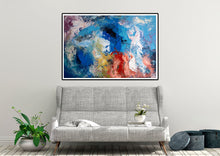 Load image into Gallery viewer, Blue Red Purple Original Abstract Painting Wall Art Texture Wall Art Dp016

