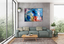 Load image into Gallery viewer, Blue Red Purple Original Abstract Painting Wall Art Texture Wall Art Dp016
