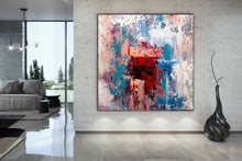 Load image into Gallery viewer, Red Blue Orange Abstract Painting on Canvas Large Wall Art Dining Room Bp117
