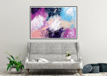 Load image into Gallery viewer, Purple Blue Pink Oversized Wall Art Acrylic Painting On Canvas
