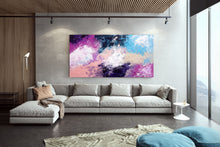 Load image into Gallery viewer, Purple Blue Pink Oversized Wall Art Acrylic Painting On Canvas
