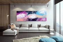 Load image into Gallery viewer, Purple Blue Pink Oversized Wall Art Acrylic Painting On Canvas
