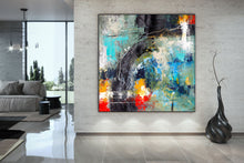 Load image into Gallery viewer, Green Blue Red Dine Room Wall Art Extra Large Wall Art Dp011
