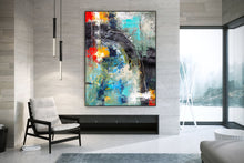 Load image into Gallery viewer, Green Blue Red Dine Room Wall Art Extra Large Wall Art Dp011
