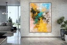 Load image into Gallery viewer, Yellow Pink Blue Abstract Painting Living Room Wall Art Bp108
