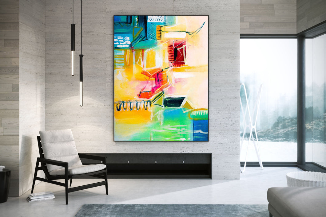 Colorful Wall Art Paintings Extra Large Artwork Abstract Canvas Art Dp083