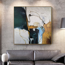 Load image into Gallery viewer, Oversized Artwork for Walls Green Painting Beige Painting Bp079
