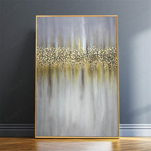 Load image into Gallery viewer, Gold art abstract painting canvas gray wall art  for living room Gp025
