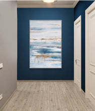 Load image into Gallery viewer, Blue Abstract Painting Gold Art Painting Seascape Cp014
