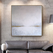 Load image into Gallery viewer, Abstract Sky Painting, Sea Abstract Painting Gray Yellow Painting Dp090
