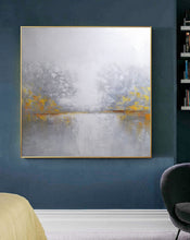 Load image into Gallery viewer, White Sky Abstract Painting Wall Seascape Yellow Painting Abstract Artwork Dp097
