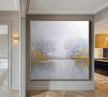 Load image into Gallery viewer, White Sky Abstract Painting Wall Seascape Yellow Painting Abstract Artwork Dp097
