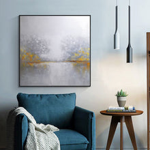 Load image into Gallery viewer, White Sky Abstract Painting Wall Seascape Yellow Painting Abstract Artwork Dp097
