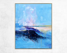 Load image into Gallery viewer, Blue Abstract Painting Extra Large Wall Art Contemporary Wall Art Np081
