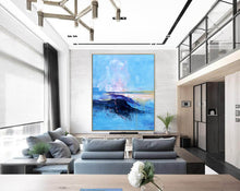 Load image into Gallery viewer, Blue Abstract Painting Extra Large Wall Art Contemporary Wall Art Np081
