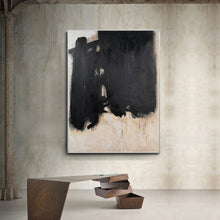Load image into Gallery viewer, Minimalist Painting on Canvas Black and White Painting Op051
