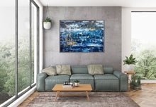 Load image into Gallery viewer, Blue Gode Abstract Painting Modern Office Art Xl Canvas Wall Art DP021
