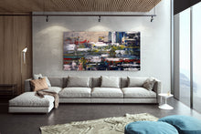 Load image into Gallery viewer, Deep Blue Green Red Extra Large Artwork Abstract Canvas Art DP085
