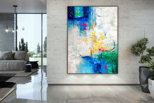 Load image into Gallery viewer, Blue White Gree Abstract Painting Texture Wall Art Large Artwork Dp079
