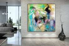 Load image into Gallery viewer, Blue Green Purple Large Abstract Art Modern Painting Custom Art DP032
