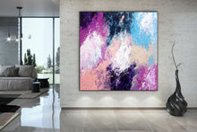 Load image into Gallery viewer, Purple Blue Pink Oversized Wall Art Acrylic Painting On Canvas
