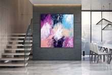 Load image into Gallery viewer, Purple Blue Pink Oversized Wall Art Acrylic Painting On Canvas
